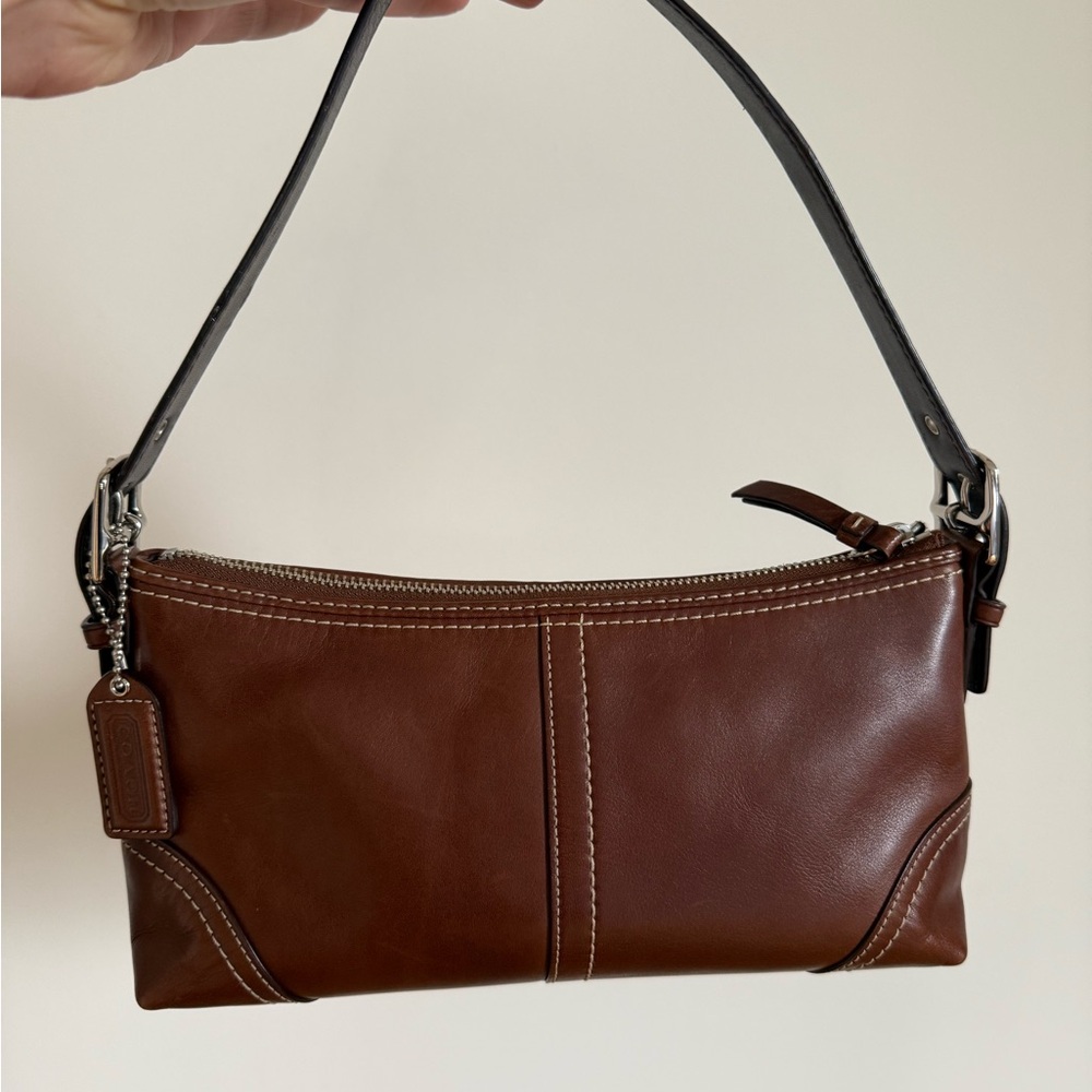 Vintage Coach Brown Leather Hampton SoHo Demi Shoulder Bag